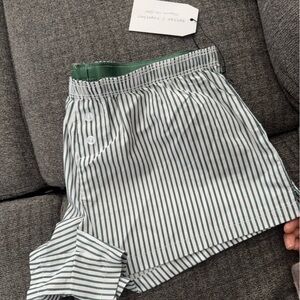 Striped Button-Down Shorts